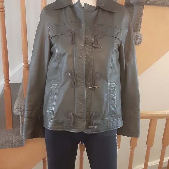 DANIER Leather Dark Green Jacket- 3XS- Fits Like Women's Regular Size Small - Picture 4 of 8